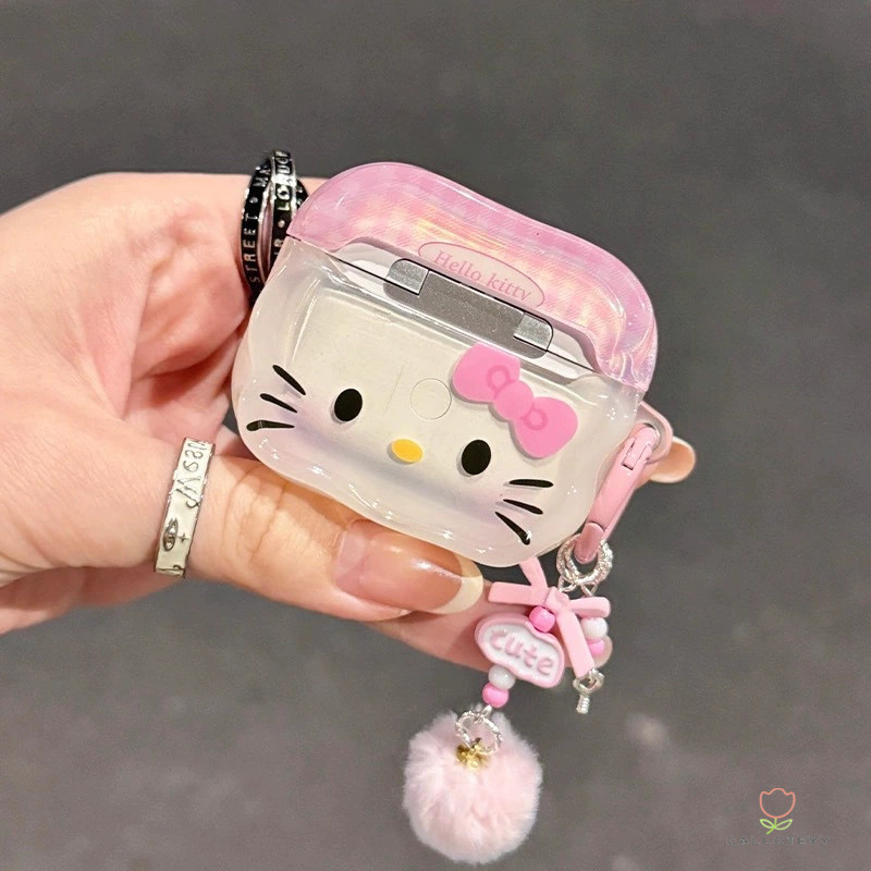 เคสหูฟัง Bow Kitty แบบนิ่มป้องกันการตก เหมาะสำหรับ Airpods Pro2 -CY