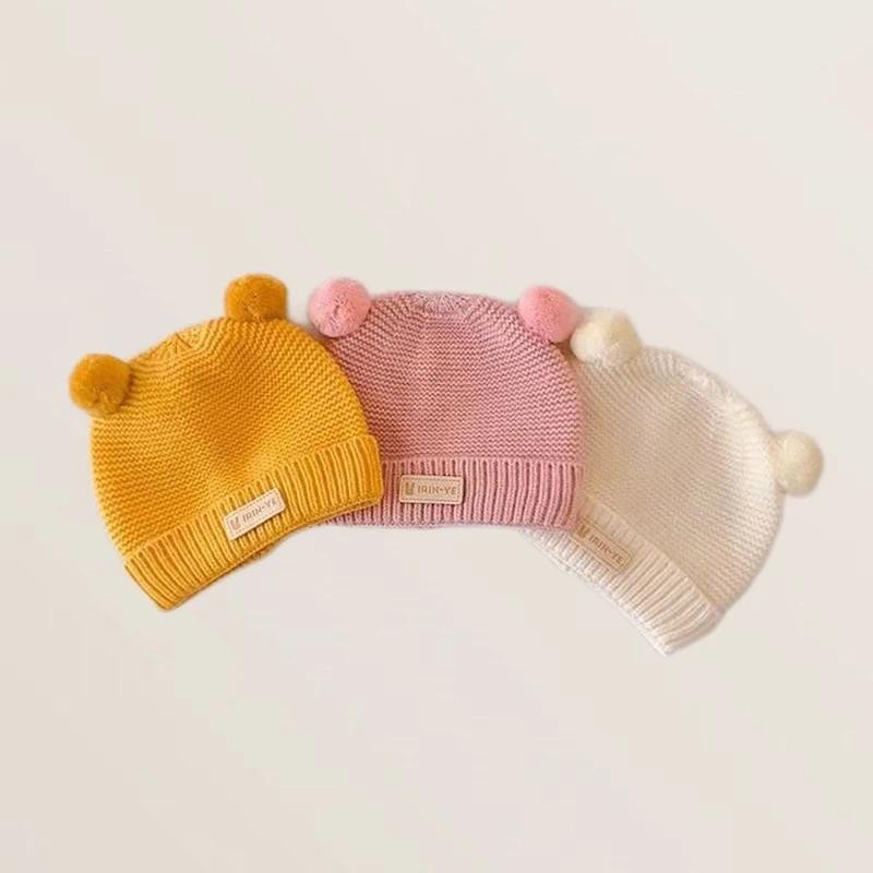 หมวกถักการ์ตูนสำหรับทารกแรกเกิดและเด็ก อบอุ่นในฤดูหนาว สีทึบ ราคา ถูกที่สุด ดีลบีเคเค แกลเลอรีภาพที่ 3