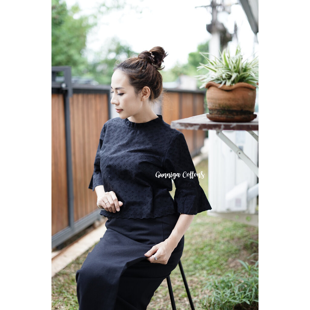 เสื้อเก็ดถะหวา สีดำ สีเหลือง สีม่วง สีโอลโรส สีน้ำเงิน ดีไซน์คลาสสิก อ่อนหวาน ไม่ตกยุค