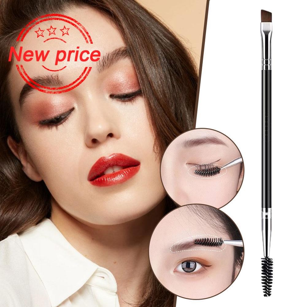 MALORYE 2 In 1 Eyebrow Brush Double Brow Brush เครื่องมือความงามหัวแปรงแต่งหน้าเกลียวเฉียง P8u8