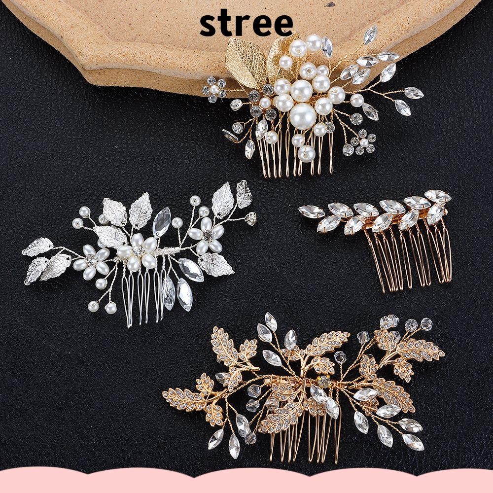 หวีผมใบมุกพร้อม_tiara_สำหรับงานแต่งงาน เหมาะกับเพื่อนเจ้าสาวและคลิปล่าม