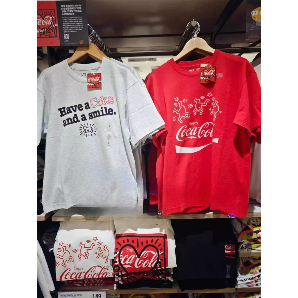 U0T เสื้อผ้าผู้ชายและผู้หญิง Co แบรนด์ Coca Cola และ Keith ขี่เสื้อยืด Coca Cola