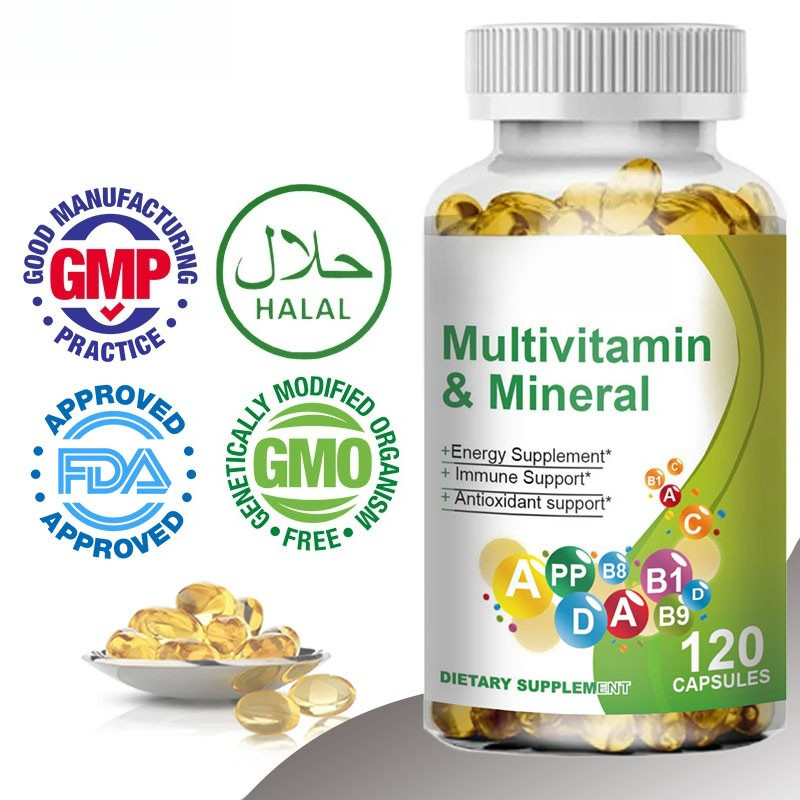 Multivitamin & Minerals Capsules with Vitamin B12, D3 & K2 เพื่อเพิ่มพลังงานและการเผาผลาญ
