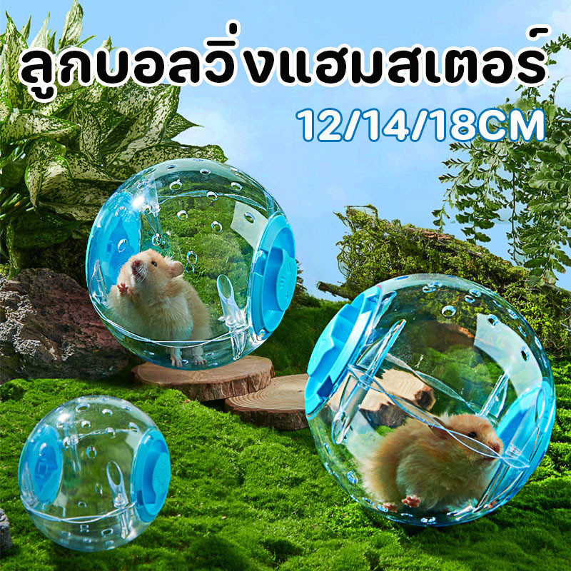 ลูกบอลวิ่งแฮมสเตอร์ (12/14/18CM) ของเล่นหนูแฮมสเตอร์ ใช้ในร่ม-กลางแจ้ง กันลื่น ระบายอากาศดี