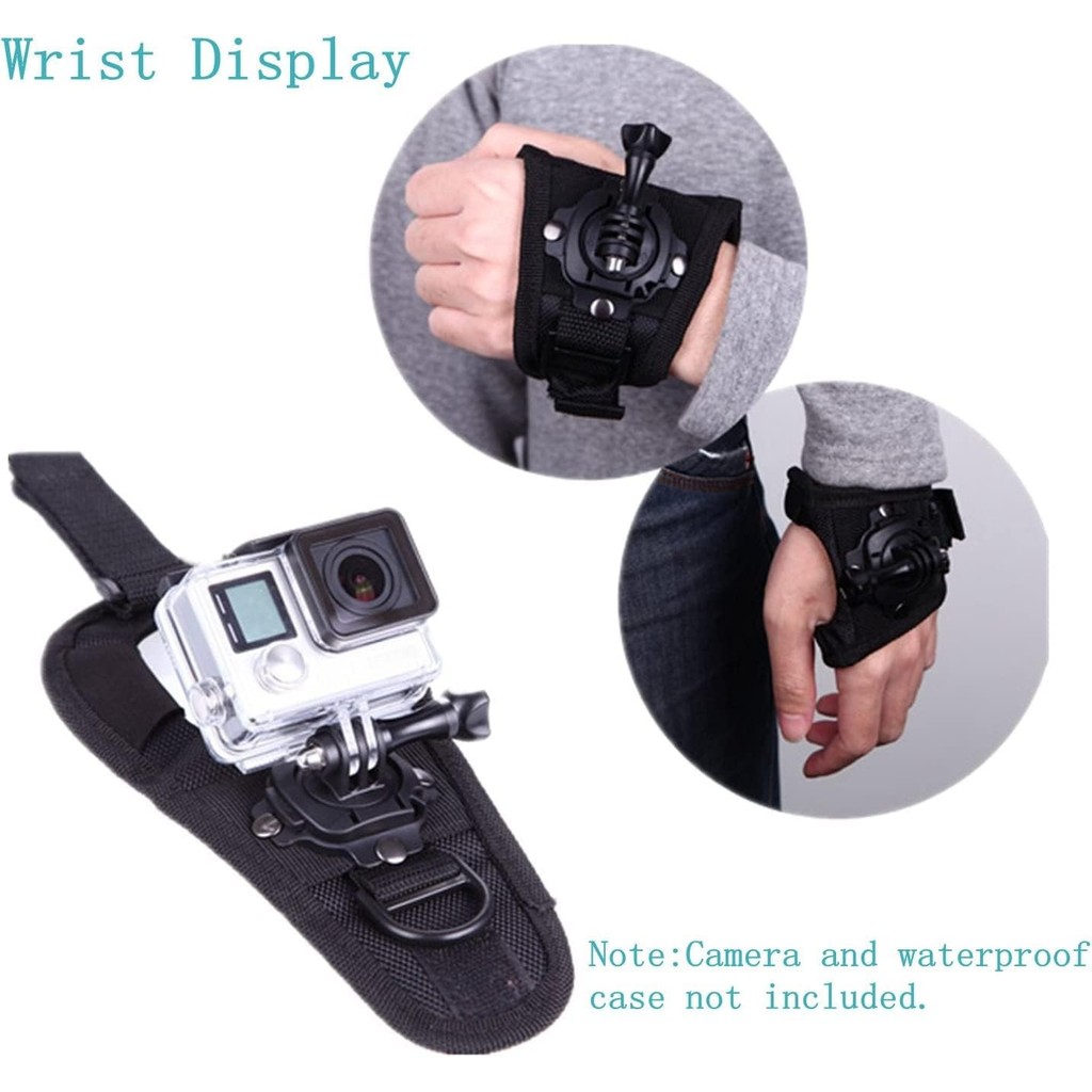VVHOOY เข็มขัดสายคล้องข้อมือหมุนได้ 360 องศาเข้ากันได้กับ GoPro HERO11 10 9 8 7/AKASO EK7000/Brave 4