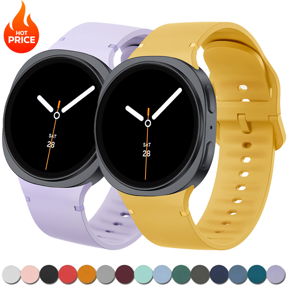 สายรัดซิลิโคนสําหรับ Samsung Galaxy Watch 8 44 มม.40 มม.8 คลาสสิก 46 มม.สร้อยข้อมือกีฬาอุปกรณ์เสริม