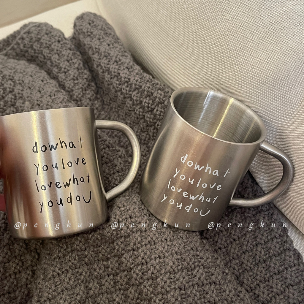 เกาหลี อิน แก้วสแตนเลส ซอก เรียบง่าย ถ้วยกาแฟหอพักครัวเรือนง่ายอังกฤษถ้วยน้ําคู่ [จริง 304 เกรดอาหาร] - รูปที่ 4