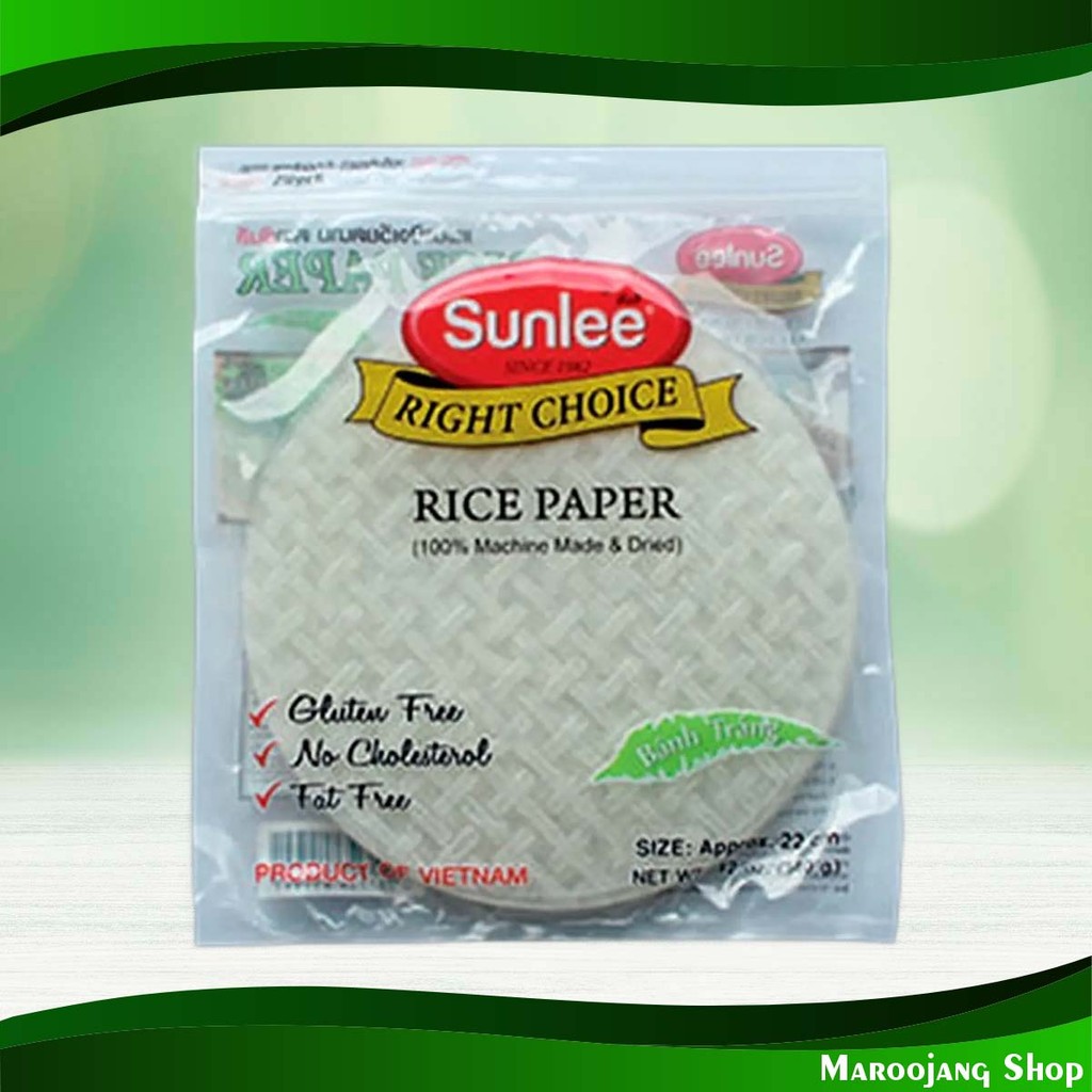 แผ่นแป้งเวียดนามกลม22ซม ซันลี 340ก. 22Cm Round Vietnamese Rice Paper Sunlee
