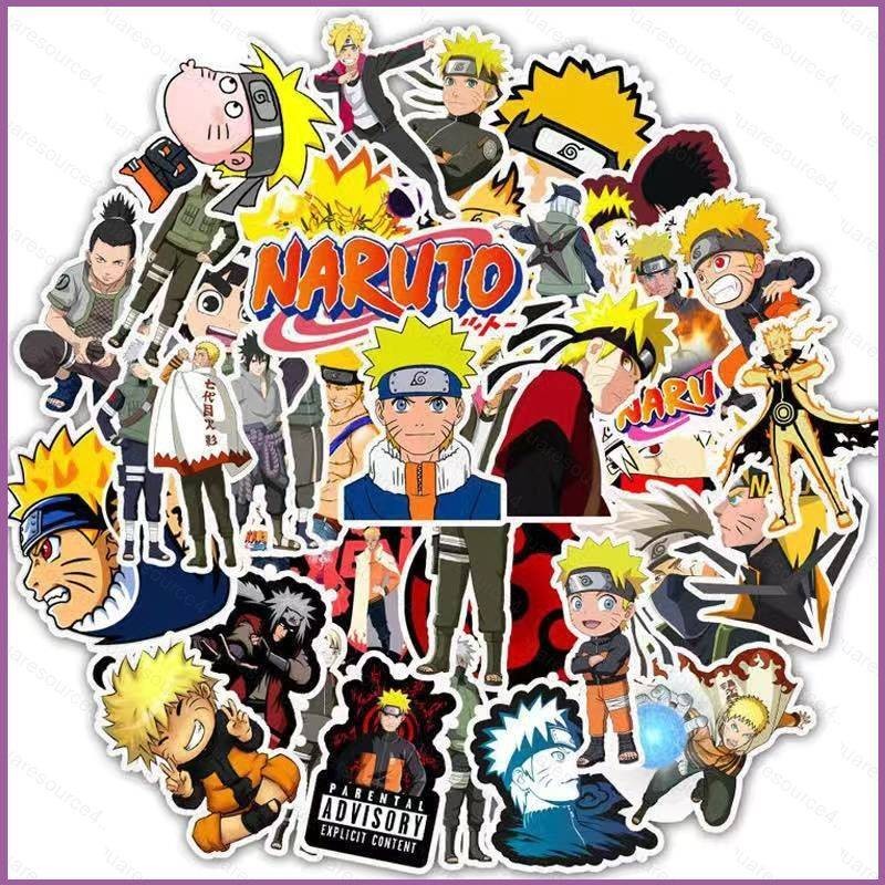 SQ4 50 ชิ้น/เซ็ต Naruto สติกเกอร์อะนิเมะ Mixed Doodle สติ๊กเกอร์กันน้ํา QS4