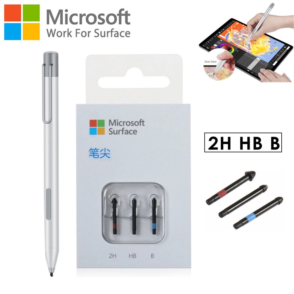 ต้นฉบับ หัวปากกาสํารอง HB 2H สําหรับ Tips Microsoft Surface Pro 4 5 6 7 8 9 x Go Laptop Book 1 2 3 4