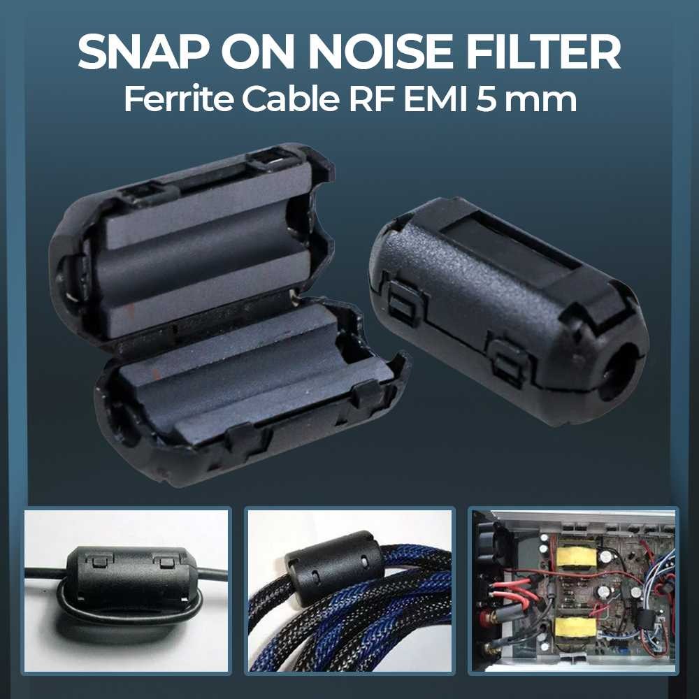 Nusaneka Snap On Noise Filter Ferrite Cable RF EMI 5mm - 3605