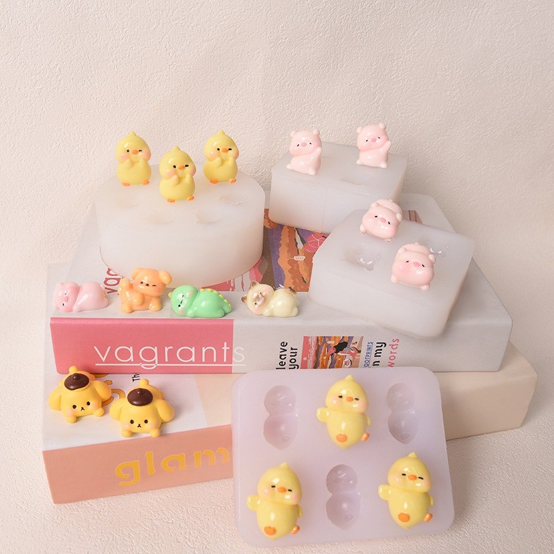 Animal Series Piggy Duckling Puppy ลูกแมว diy Handmade Drop ยิปซั่มแม่พิมพ์ซิลิโคน – โปรปัง