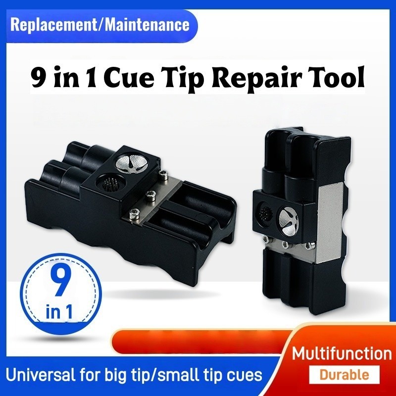 ชุดเครื่องมือซ่อมและปรับแต่งปลายcue 9ใน1 สำหรับบิลเลียด