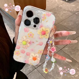เคสไอโฟน17สำหรับ iPhone 15 13 11 air 17 16 14 12 Pro Max 15Plus 16Plus 14Plusประกายดาวดอกไม้กำไลข้อมือใหม่ IMD ปก อ่อน