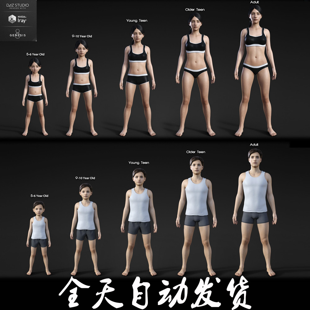 Daz3D Studio G8 Series Age Transformer Can Guide MAYA MAX U3D UE4 CC3