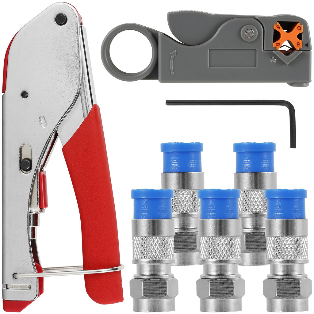 Coaxial Cable Crimper Tool Kit Professional Coaxial Compression Tool Safe Coaxial Wire Stripper SHOP
