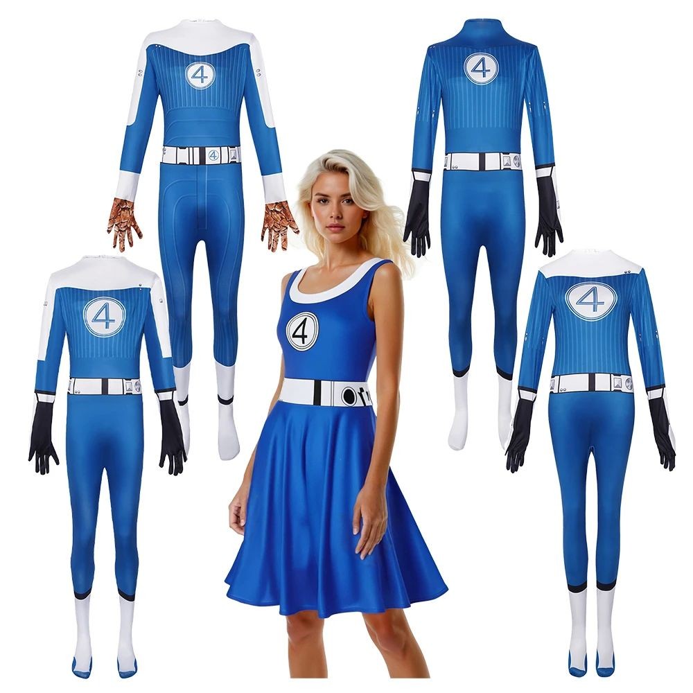 The Fantastic Four คอสเพลย์ Reed Richards เครื่องแต่งกาย Jumpsuit Sue Storm ชุด Superhero Johnny Sto