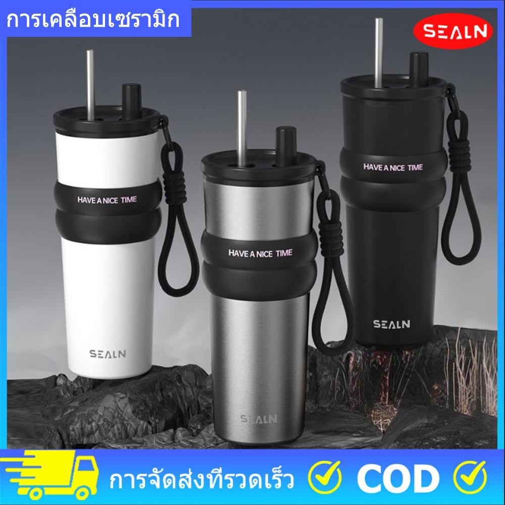 SEALN (26 ออนซ์)แก้วเก็บความเย็น เคลือบเซรามิค ดื่มน้ำชา กาแฟ น้ำผลไม้ สแตนเลส ขนาดพกพา สูญญากาศ ถ้วยเก็บความร้อน ทนทาน