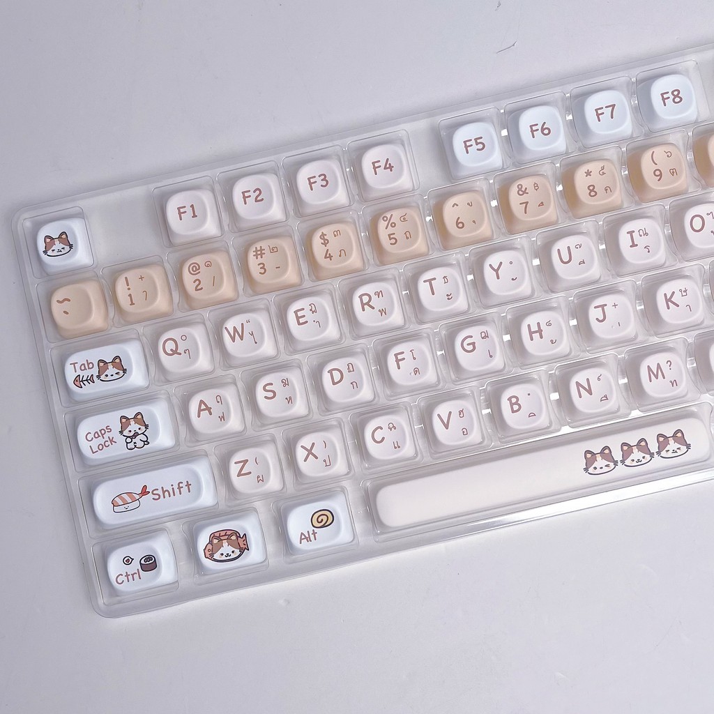 Autumn Puppy Thai Mechanical Keyboard Keycap 125 Key Cutekeycaps Moa Profile Small Font Complete Set