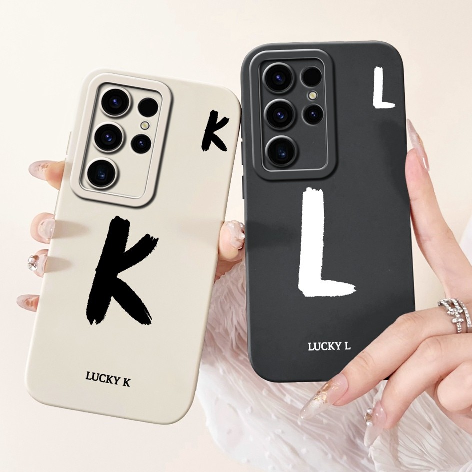 สําหรับ Samsung Galaxy S23 Ultra กรณี SM-S918B น่ารัก Lucky ตัวอักษรซิลิโคนเคสโทรศัพท์สําหรับ Samsun