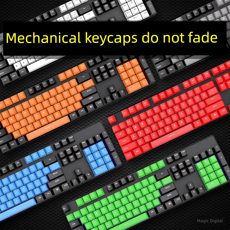 keycap ไฟลอด keycap แป้นพิมพ์เครื่องกล Keycap โปร่งแสง ABS + pc Cross Keycap OEM ความสูง 108 104 สีด