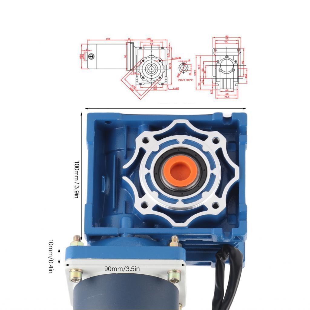 Ooidshop-ph เกียร์มอเตอร์สแตนเลส 90W 2200 r/min XD5D90-24A121SRV-RV40 Reduction Ratio DC 12V ขนาดเล็