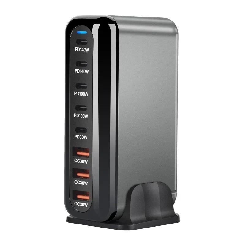 ใหม่ 600W GaN Fast Charge 3.0 USB-C Charger 8 พอร์ต 5C3A PD แบบพกพาและเหมาะสําหรับแท็บเล็ต