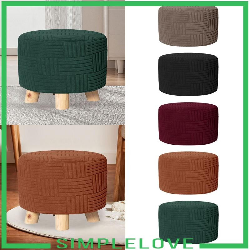 [เรียบง่าย] Ottoman Cover Ottoman Slipcover สําหรับห้องนอนห้องนั่งเล่นที่วางเท้า Ottoman