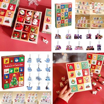 24/12 ชิ้น Christmas Series Blind Box Creative Poching Toy Box Festival Supplies