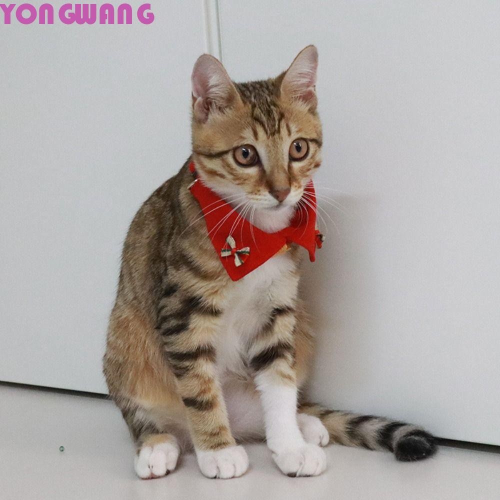 YONGWANG66HR ลูกแมวสร้อยคอคริสต์มาส,น่ารัก Bell ลูกแมว Bowties สร้อยคอ,ปรับ 18-28 ซม./7.09-11.02in C