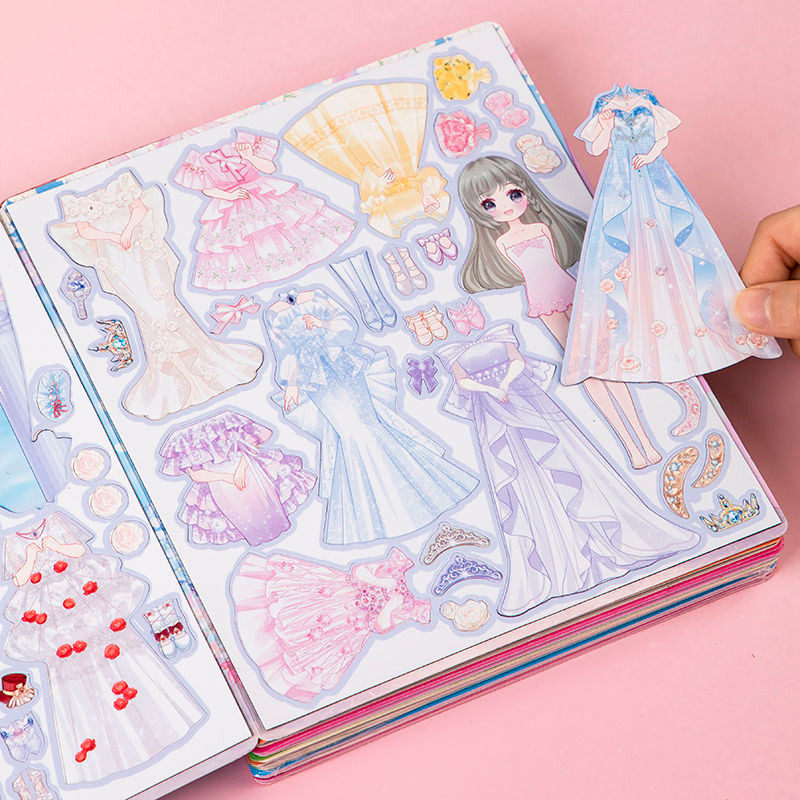 公主换装磁力贴纸书到岁儿童反复贴画专注力益智玩具安静书Princess Dress-up Magnetic Sticker Book to Age Children Repeatedly20250924 ราคา ถูกที่สุด ดีลบีเคเค แกลเลอรีภาพที่ 2