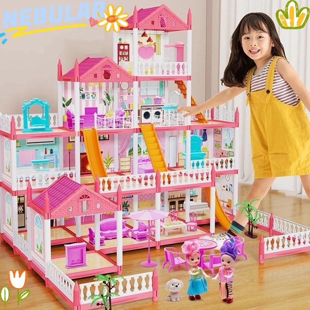 เนบูลาร์ ฝันบ้านตุ๊กตาปราสาท,ของขวัญวันเกิดประกอบวิลล่าปราสาทเจ้าหญิง,บ้านของเล่นประกอบด้วยแสง นํา อาคารวิลล่าใหญ่ปราสาทของเล่นเจ้าหญิ