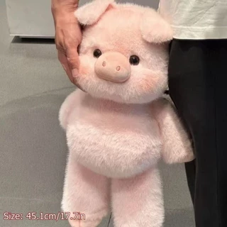 WJYS ของเล่นตุ๊กตา, 17.7 นิ้ว Emotional Support Pig ตุ๊กตาสัตว์ตุ๊กตาหมอน,สัตว์นุ่มน่ารัก Plush