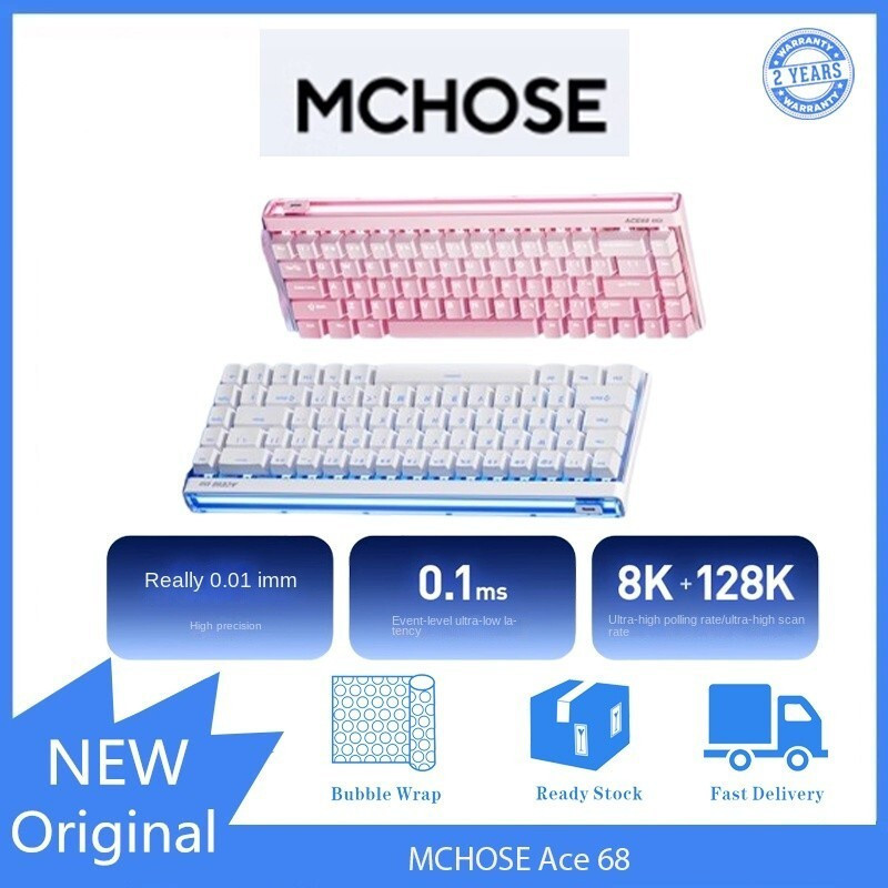 MCHOSE Ace68 Air สวิตช์แม่เหล็กแบบมีสาย 0.01 มม.128K + 8K Mechanical KeyboardHT99 ZVNO