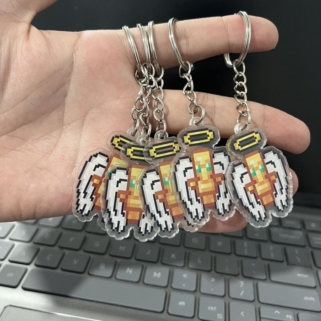 World Merchandise Minecraft พวงกุญแจ Undead Totem รุ่นปรับปรุงจี้อะคริลิค Minecraft คีย์รอบโลกtcxK