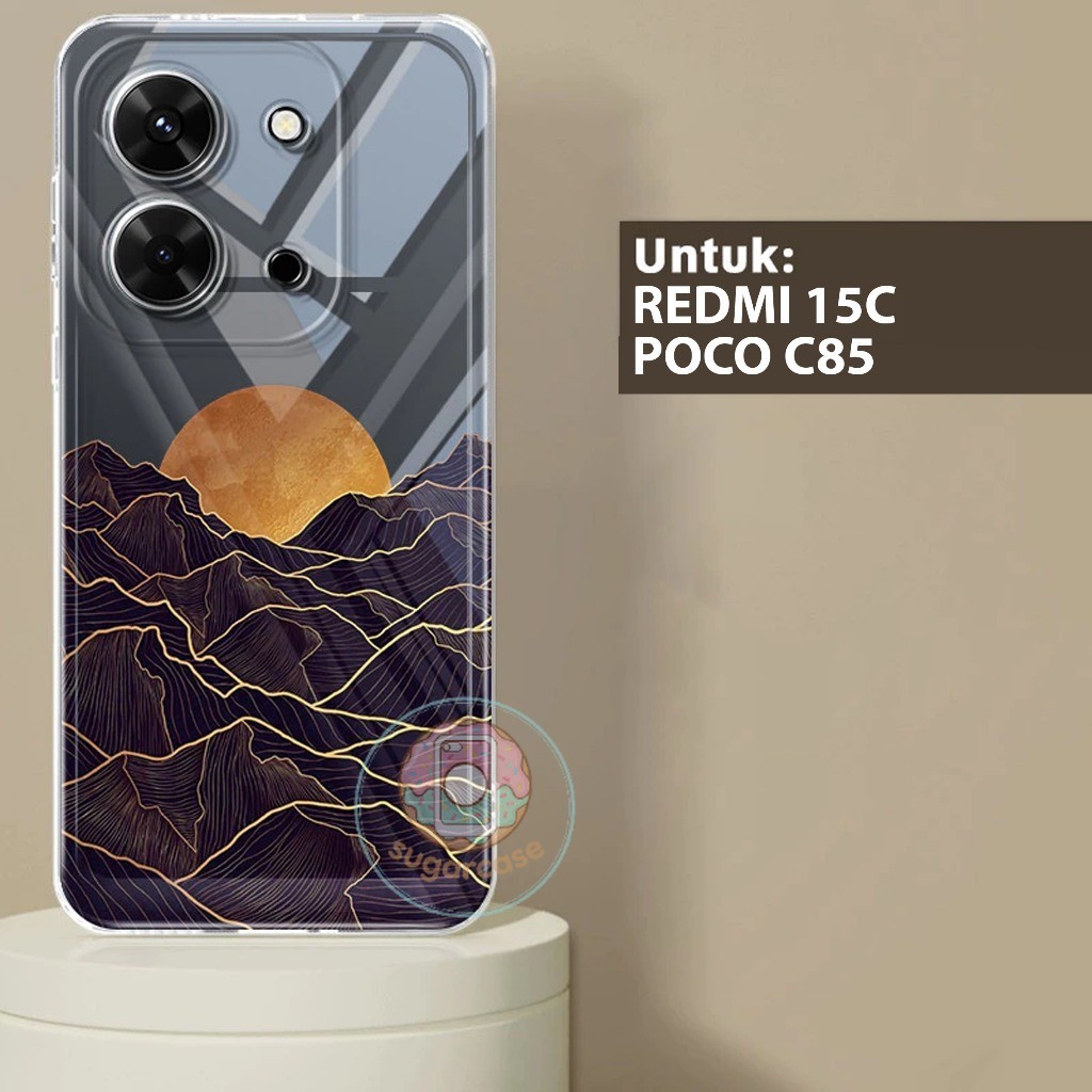 เคสนุ่มใส CASING COMPATIBLE GLOSSY CLEARCASE สําหรับ REDMI 15C และ POCO C85 4G / 5G MOTIF PNG-MONTAI
