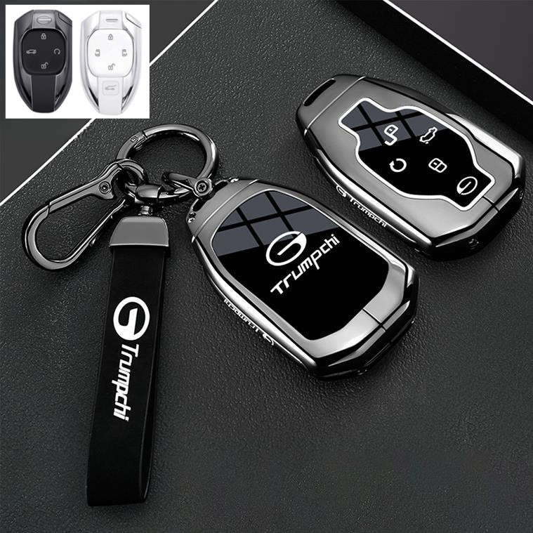 สังกะสีอัลลอยด์กุญแจรถพวงกุญแจ Fit สําหรับ GAC Trumpchi 2021 Empow J11 J12 J13 J14 J15 J16 GS8 ฝาครอ