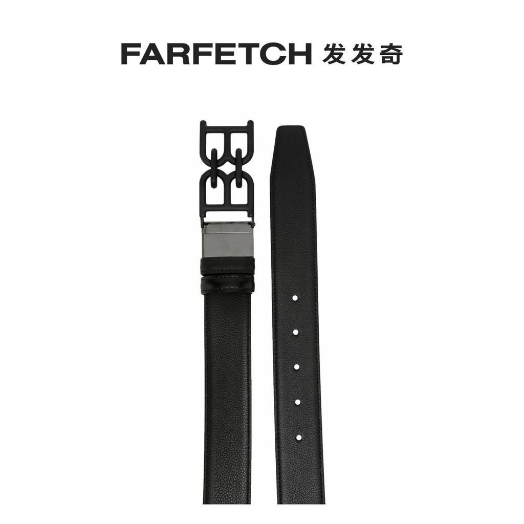 Bally巴利男士logo-plaque เข็มขัดปรับได้发奇