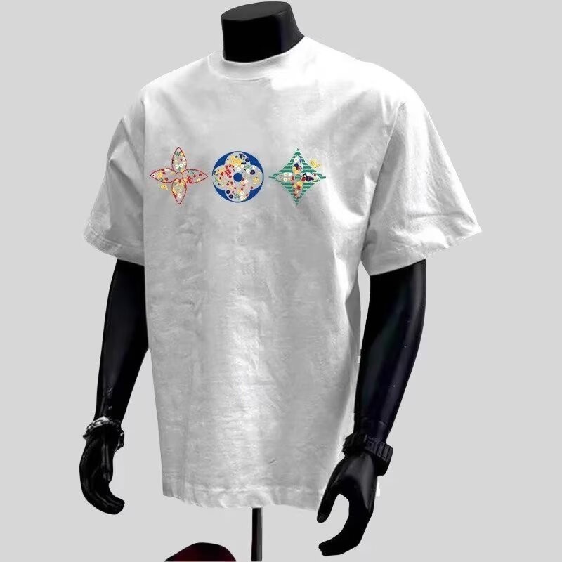 2025 NEW 20252025 New Trendy Men's Summer American Retro Heavyweight Short Sleeve T-Shirt Men's Coup