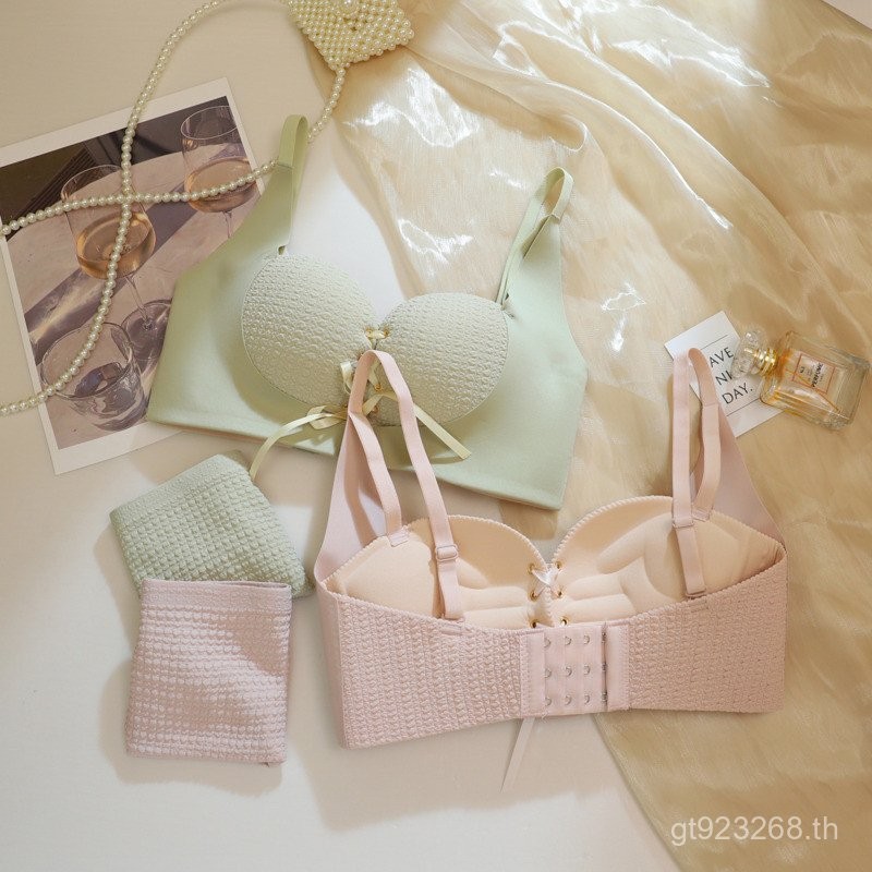 สบายไร้สาย 1818 ชุดชั้นในขนาดเล็กสายคล้องคอสไตล์ใหม่ Lane ชุดปาล์มถ้วย Breathable Push Up JCC9