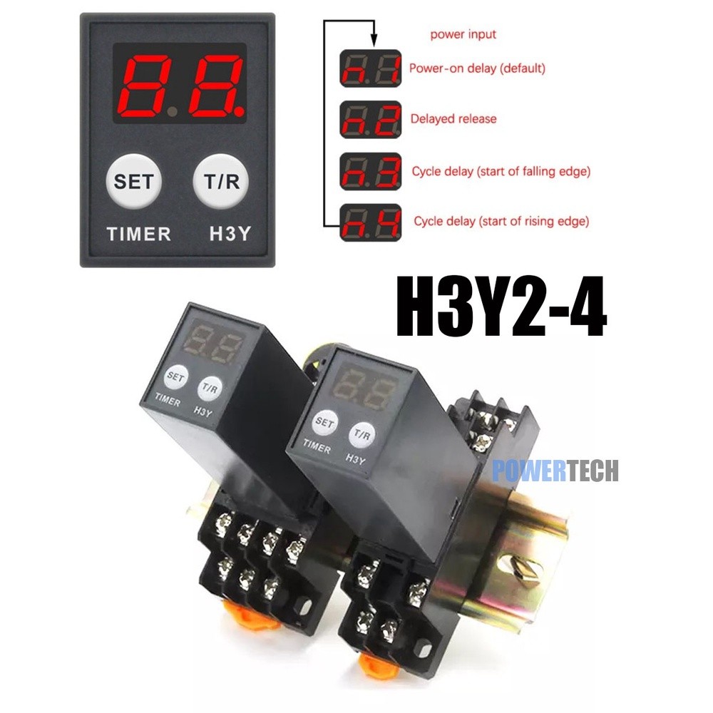 H3Y-2 H3Y-4 H3Y2 H3Y4 ดิจิตอลรีเลย์ 0.1S-990H รอบควบคุม Delayer กำหนดเวลา AC DC 12V24V220V H3Y-2/4/H