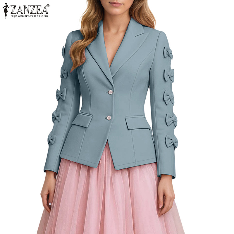 สูทแขนยาวสไตล์เกาหลีหรูหรา เหมาะสำหรับผู้หญิง