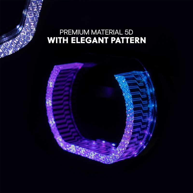 RUNSHOP_ Shroud Matrix 5D รถจักรยานยนต์อะคริลิค I8-U-WRGB 2.5 นิ้ว APP บลูทูธ 210 โหมด DC12V