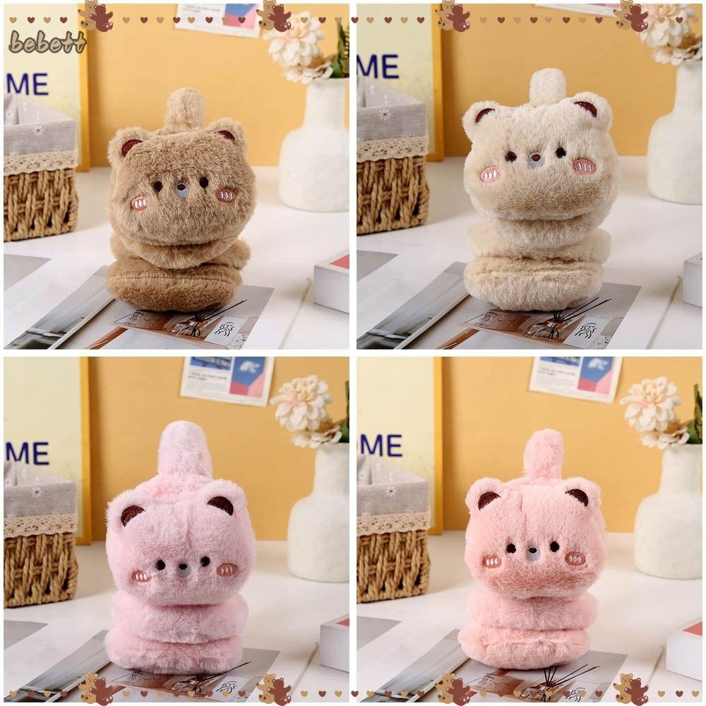BEBETTERM Bear Earmuffs, Bear Windproof Plush Earings, Cold Weather Winter Warm Folding Retractable 