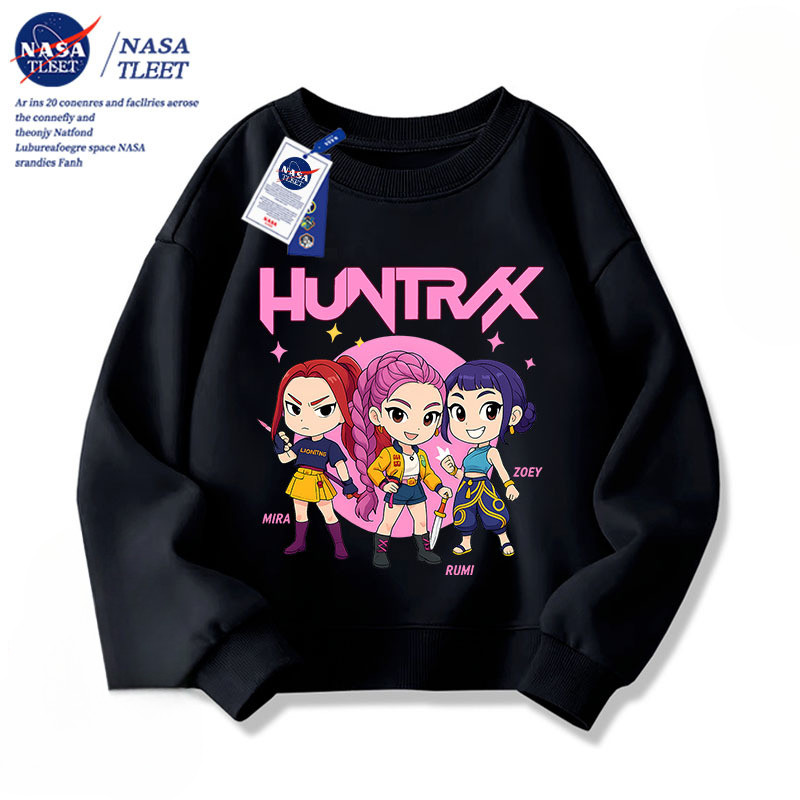 เสื้อฮู้ดเด็กคอกลม ลายพิมพ์จาก KPop Demon Hunters 2D สไตล์แฟชั่นแขนยาว