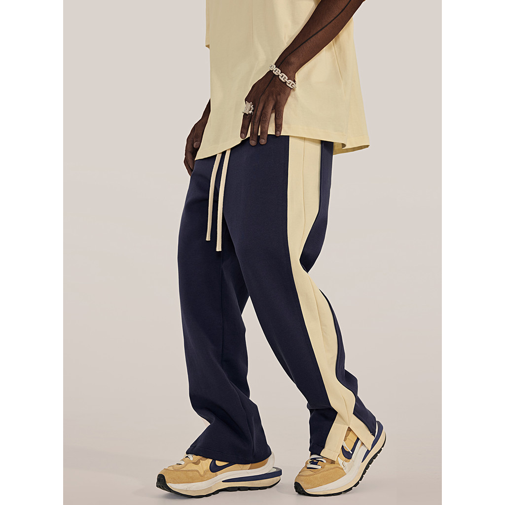 BOND MUSIC Retro Style กางเกงขายาวทรงหลวมสำหรับฤดูใบไม้ผลิและฤดูร้อน แมทช์ได้หลากหลาย อินเทรนด์