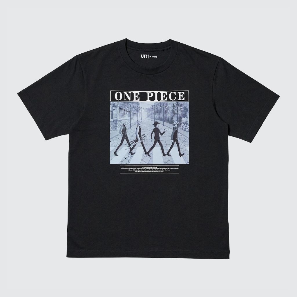 เสื้อยืด Unqilo x One Piece (ยุคโจรสลัดอันยิ่งใหญ่) | เสื้อยืดแขนสั้น UT Archive - สีดํา