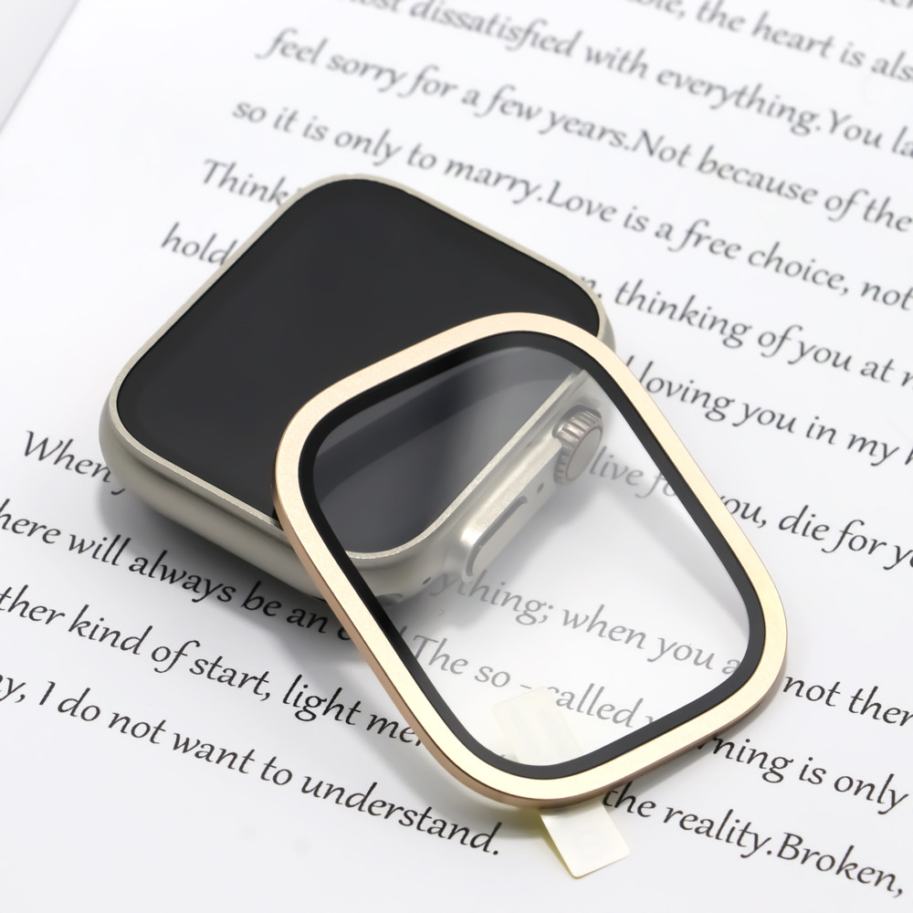 กระจกนิรภัย HD Full Film Metal Bumper Screen Protector เข้ากันได้กับ Apple Watch ultra 49 มม. - รูปที่ 2