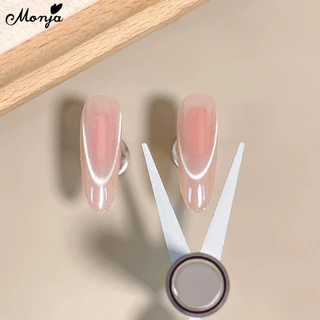 Monja เล็บเครื่องมือเสริม Cat Eye UV เจลภาษาโปลิชคํายิ้มรูปแบบทํางานแม่เหล็ก Stickดูดรูปแบบรูปร่างผล