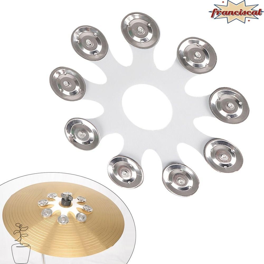 FRANCISCAL Drum Hi Hat Bell, Drum Bell ง่ายต่อการประกอบ Hi Hat Tambourine, Stable Stainless Steel Hi